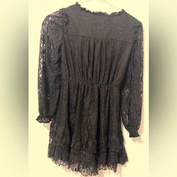 Black Ruffled Tiered Long Sleeve Cocktail Dress SMALL NWT! - Picture 6 of 9